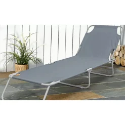 LETTINO PRENDISOLE PIEGHEVOLE SENZA PARASOLE CON SCHIENALE REGOLABILE BRANDINA GRIGIO 281023
