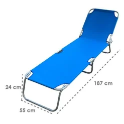 LETTINO PRENDISOLE PIEGHEVOLE SENZA PARASOLE CON SCHIENALE REGOLABILE BRANDINA BLU 281022