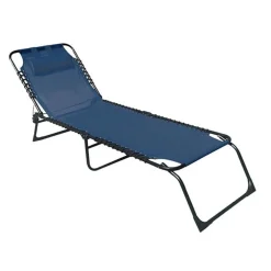 LETTINO PRENDISOLE SDRAIO SENZA PARASOLE IN TEXTILENE BLU RECLINABILE GIARDINO 483007