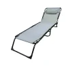 LETTINO PRENDISOLE SDRAIO SENZA PARASOLE IN TEXTILENE GRIGIO RECLINABILE GIARDINO 483008