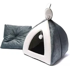 LETTO CUSCINO CUCCIA PER GATTI DI PICCOLA TAGLIA S CONIGLIO GRIGIO 28X28X29CM