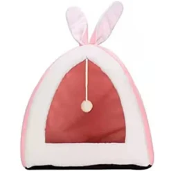 LETTO CUSCINO CUCCIA PER GATTI ANIMALI TAGLIA M CONIGLIO ROSA 33 X 33 X 36 CM