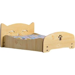 LETTO PER GATTI CANI ANIMALI PICCOLA MEDIA TAGLIA IN LEGNO UNIVERSALE 57X47X23CM