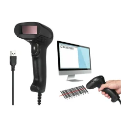 LETTORE CODICE A BARRE BARCODE SCANNER CON CAVO USB PISTOLA LASER Q-A202