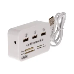 LETTORE DI SCHEDE CARTE + HUB USB 2.0 3 PORTE USB SLOT MS SD MMC TF M2 Q-H02