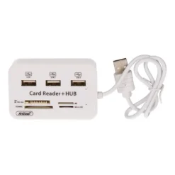 LETTORE DI SCHEDE CARTE + HUB USB 2.0 3 PORTE USB SLOT MS SD MMC TF M2 Q-H02