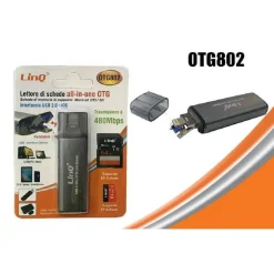 LETTORE DI SCHEDE SD MICRO-SD 2IN1 LIGHTNING USB MASCHIO OTG USB FEMMINA OTG802