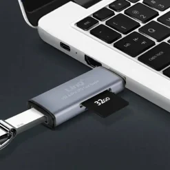 LETTORE DI SCHEDE SD MICRO-SD 2IN1 LIGHTNING USB MASCHIO OTG USB FEMMINA OTG802