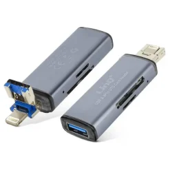LETTORE DI SCHEDE SD MICRO-SD 2IN1 LIGHTNING USB MASCHIO OTG USB FEMMINA OTG802