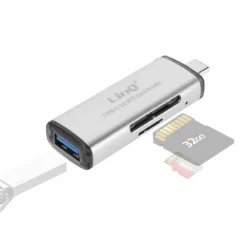 LETTORE SCHEDE SD/MICRO-SD CONNETTORE TYPE-C FUNZIONE OTG CON USB FEMMINA TPC516