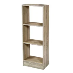 LIBRERIA SCAFFALE 3 RIPIANI 105X40X24 CM MENSOLE IN LEGNO ROVERE MODERNO 769672