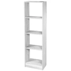 LIBRERIA SCAFFALE 4 RIPIANI MENSOLE COLONNA LEGNO BIANCO MODERNO 137X40X24CM 768927