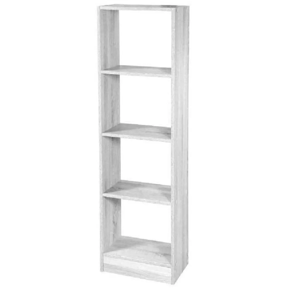 LIBRERIA SCAFFALE 4 RIPIANI MENSOLE COLONNA LEGNO BIANCO MODERNO 137X40X24CM 768927