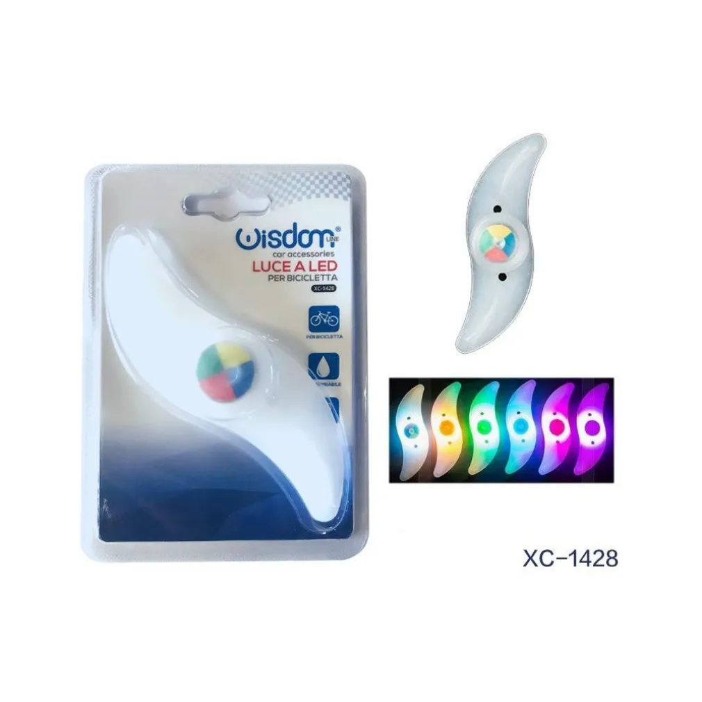 LUCE A LED PER RUOTE DELLA BICI RAGGI RUOTA IMPERMEABILE MOUNTAIN BIKE XC-1428
