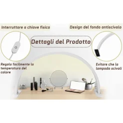 LUCE A MEZZA LUNA PER SCRIVANIA LAMPADA LUNARE A LED PER UNGHIE TRUCCO ESTETISTA