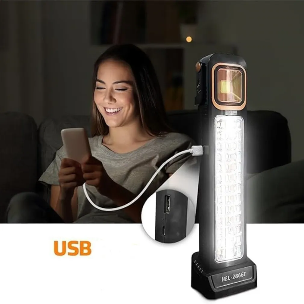 LUCE DI EMERGENZA SOLARE RICARICABILE HEL-2866T 30W LED CON TECNOLOGIA INTELLIGENTE