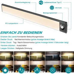 LUCE DI SICUREZZA LED BATTERIA RICARICABILE SENSORE MOVIMENTO MAGNETICA Q-LED80
