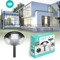 LUCE LAMPIONE FARO GIARDINO STRADALE CREPUSCOLARE PANNELLO SOLARE 500 W LED-8447