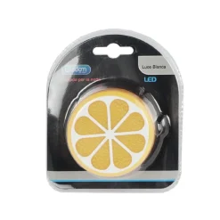 LUCE LED NOTTURNA A FORMA DI MEZZA ARANCIA LUCE BIANCA LAMPADA CAMERETTA BAMBINI