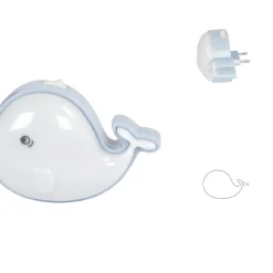 LUCE LED NOTTURNA FORMA DI DELFINO LUCE BIANCA LAMPADA CAMERETTA BAMBINI XC-1961
