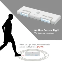 LUCE LED PER ARMADIO CON SENSORE PIR MOVIMENTO A BATTERIE ACCENSIONE AUTOMATICA