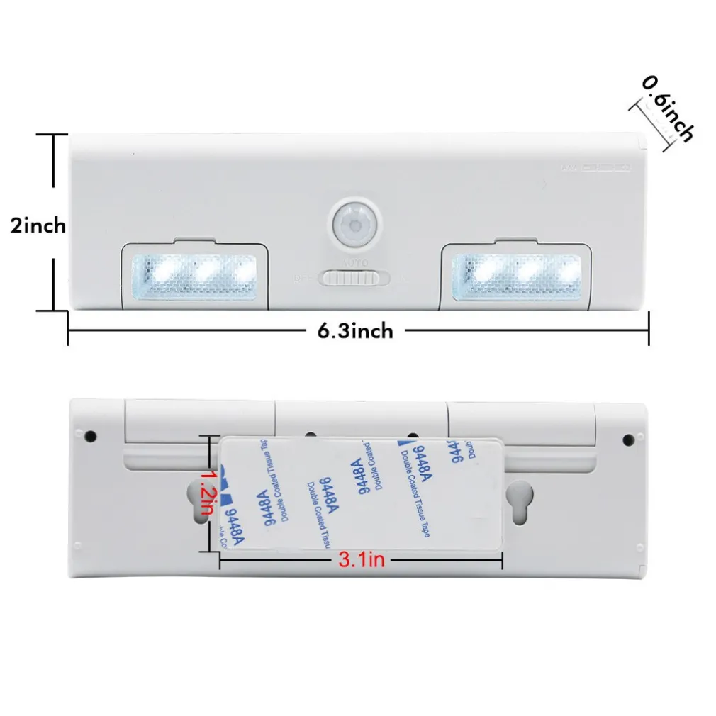 LUCE LED PER ARMADIO CON SENSORE PIR MOVIMENTO A BATTERIE ACCENSIONE AUTOMATICA