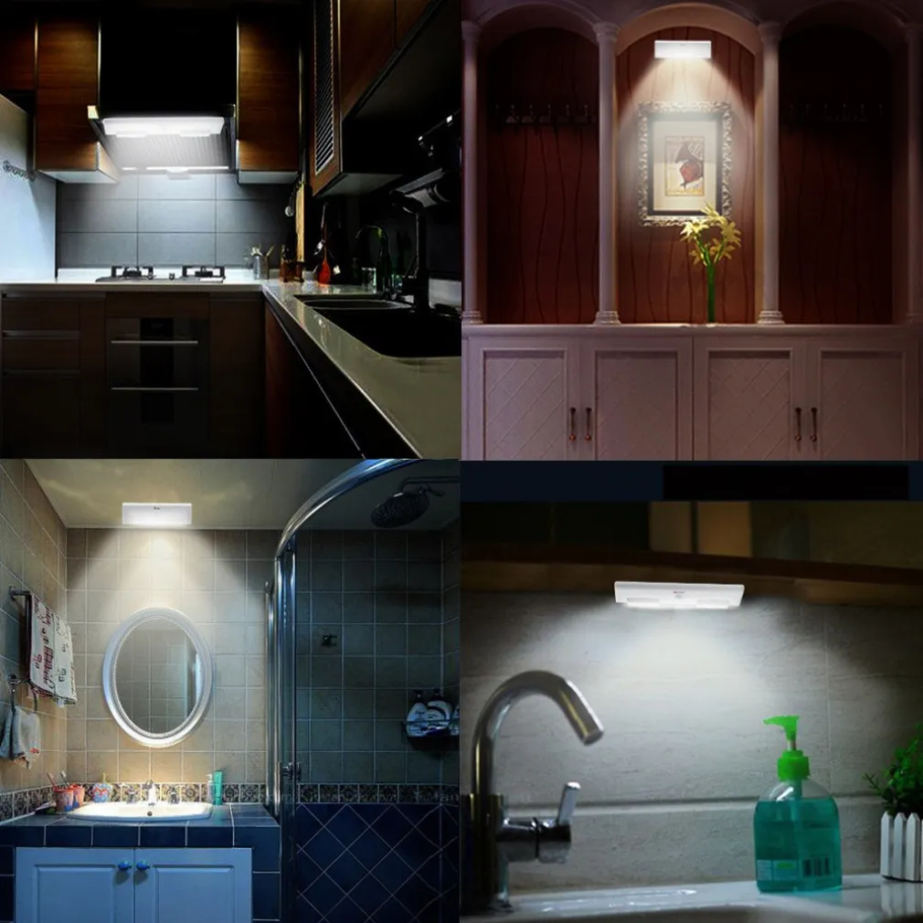 LUCE LED PER ARMADIO CON SENSORE PIR MOVIMENTO A BATTERIE ACCENSIONE AUTOMATICA