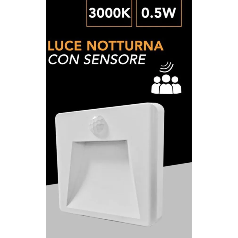 LUCE NOTTURNA A LED 0.5W CON SENSORE LAMPADA CON SPINA LUCE 3000K 6500K 4000K XGGYD-004