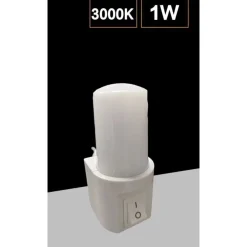 LUCE NOTTURNA A LED 1W FASCIO 120° CON INTERRUTTORE LUCE CALDA FREDDA NATURALE XGXYD104