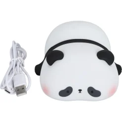 LUCE NOTTURNA FORMA PANDA LAMPADA A LED IN SILICONE DIMMERABILE RICARICABILE USB