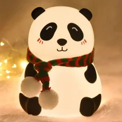 LUCE NOTTURNA PANDA LED SENSORE TOUCH LAMPADA DA TAVOLO USB RICARICABILE CAMERA