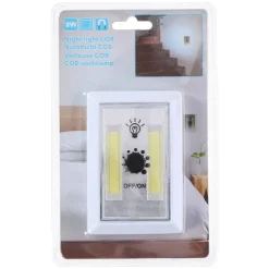 LUCE NOTTURNA 2XCOB 2 W DA NOTTE BUIO SICUREZZA INTERRUTTORE REGOLABILE