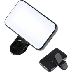 LUCE RICARICABILE VIDEO LED PORTATILE PANNELLO LUMINOSO CON CLIP USB RIPRESE TELEFONO
