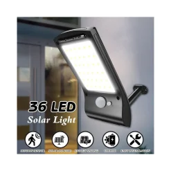 LUCE SOLARE APPLIQUE 36 LED DA PARETE SENSORE DI MOVIMENTO GIARDINO LINQ L808B