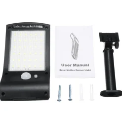 LUCE SOLARE APPLIQUE 36 LED DA PARETE SENSORE DI MOVIMENTO GIARDINO LINQ L808B