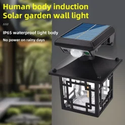LUCE SOLARE DA ESTERNO SENSORE MOVIMENTO IP65 LAMPADA DA PARETE GIARDINO CORTILE