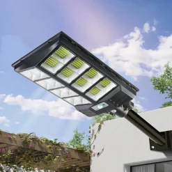 LUCE SOLARE LED LAMPIONE PER PARCO GIOCHI CORTILE STRADA PARCHEGGIO 400 W TELECOMANDO