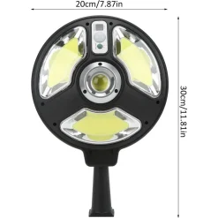 LUCI DA GIARDINO SOLARE A LED RICARICA RAPIDA COB ILLUMINAZIONE STRADALE ESTERNO