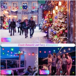 LUCI PER ESTERNI A LED RGB 14 LAMPADINE DIMMERABILI SINCRONIZZATE IMPERMEABILI