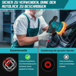 LUCIDATRICE ROTORBITALE 2 BATTERIE 12 V 2000 MAH 8 VELOCITÀ LEVIGATRICE PER AUTO