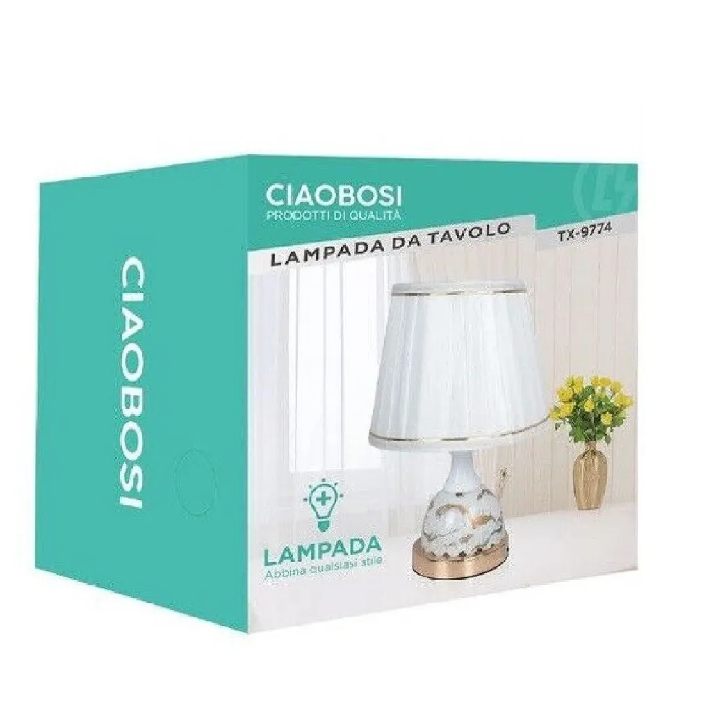LUME LAMPADA ABAT JOUR COMODINO COMÒ DA TAVOLO ARREDO CAMERA CASA LUCE TX-9774