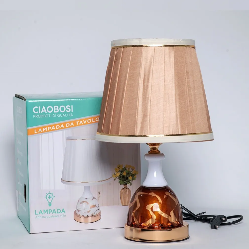 LUME LAMPADA ABAT JOUR COMODINO COMÒ DA TAVOLO ARREDO CAMERA CASA LUCE TX-9774