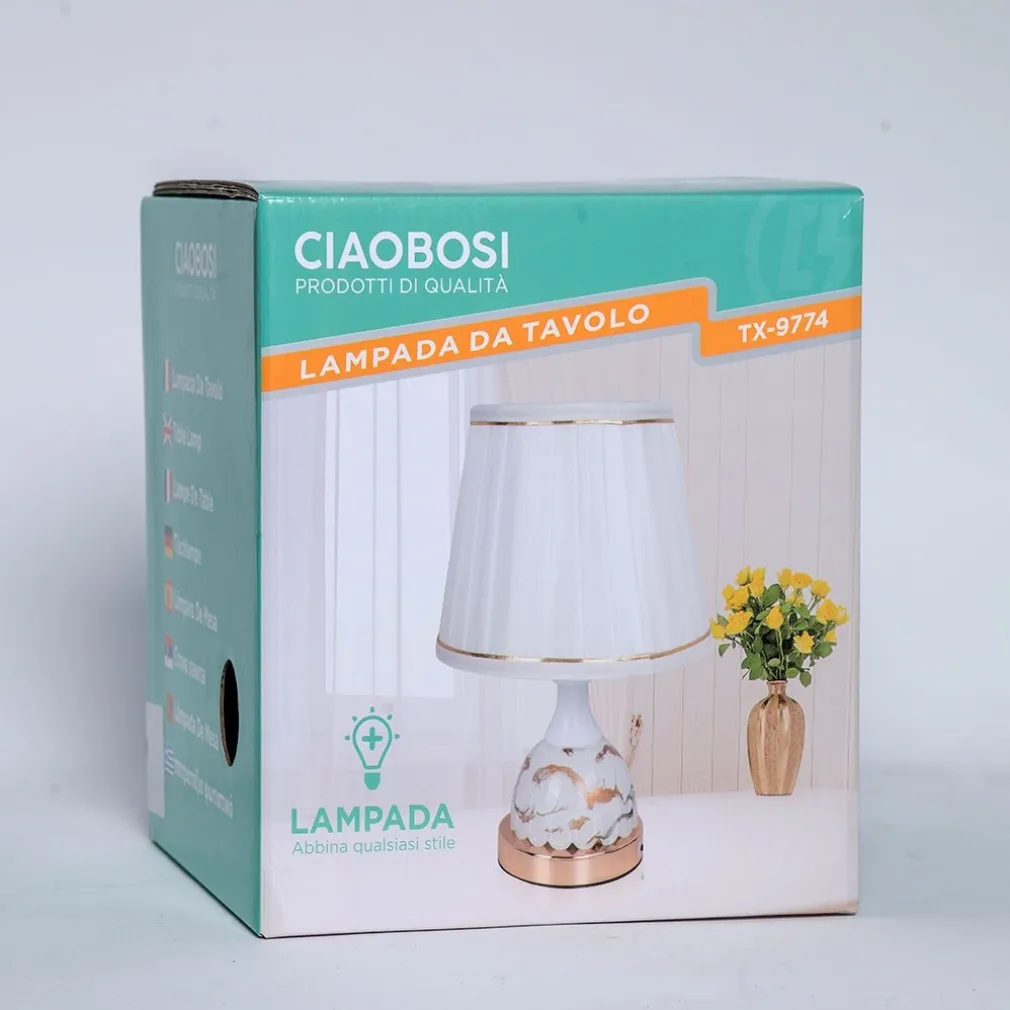 LUME LAMPADA ABAT JOUR COMODINO COMÒ DA TAVOLO ARREDO CAMERA CASA LUCE TX-9774