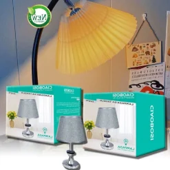 LUME LAMPADA DA TAVOLO ABAT JOUR COMODINO COMÒ ARREDO CAMERA CASA LUCE TX-9770
