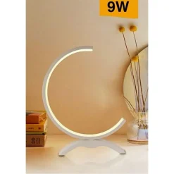 LUME LED 9W LAMPADA TAVOLO ABAT-JOUR STILIZZATA BIANCO LUCE 3000K 6500K 4000K D30