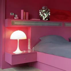 LUME MODERNO BIANCO ABAT JOUR ATTACCO E27 LAMPADA DA TAVOLO SCRIVANIA LUMETTO D12