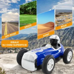 MACCHINA AUTO RETRÒ RADIOCOMANDATA F9 CAM WIFI SPEAKER BLUETOOTH APP SMARTPHONE