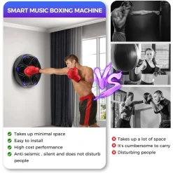 MACCHINA DA BOXE CON MUSICA DA PARETE LED BLUETOOTH ESERCIZIO PER ADULTI BAMBINI