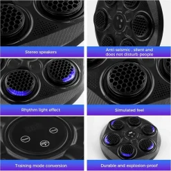 MACCHINA DA BOXE CON MUSICA DA PARETE LED BLUETOOTH ESERCIZIO PER ADULTI BAMBINI