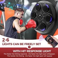 MACCHINA DA BOXE CON MUSICA DA PARETE LED BLUETOOTH ESERCIZIO PER ADULTI BAMBINI